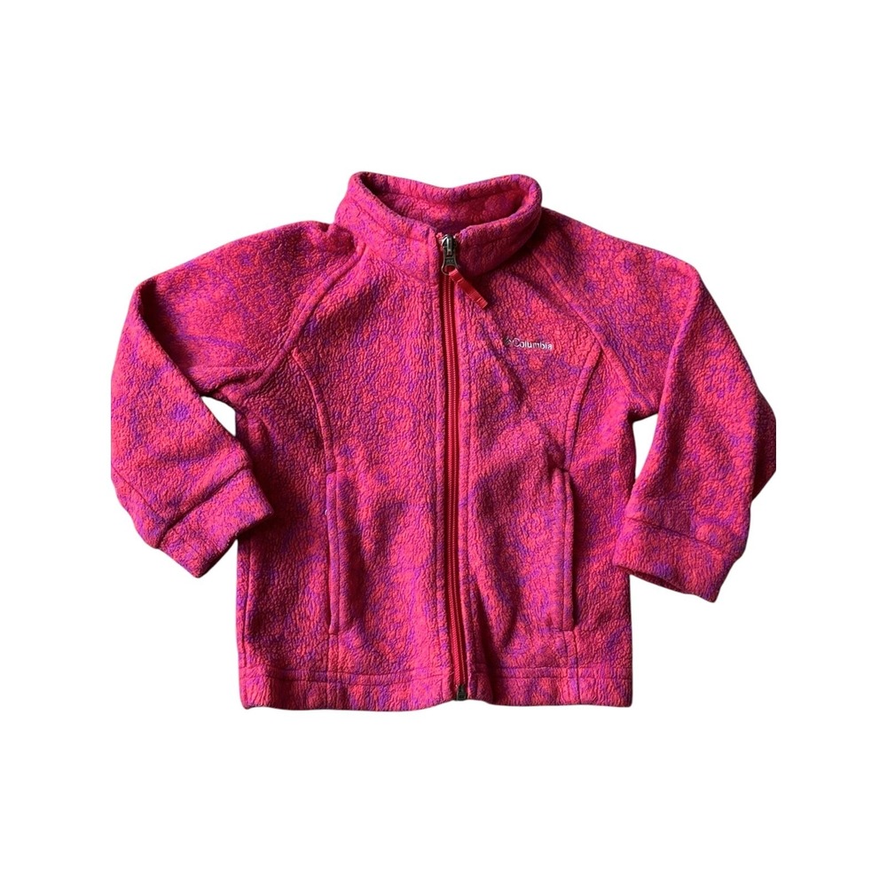 Columbia Benton Springs Girls Fleece Jacket 2T Pink Purple Full Zip Soft Cozy